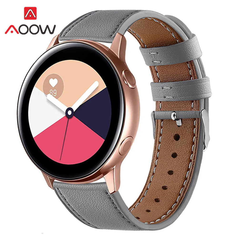 Ремешок для часов из натуральной кожи с цветочным принтом для samsung Galaxy Watch Active 42 мм S2 Розовый Красный сменный ремешок для браслета 20 мм