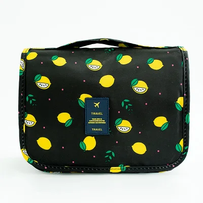 Navy lemon Многофункциональная сумка для мытья крючка женские косметические шкатулки несессер дорожный косметические принадлежности Органайзер сумка косметичка - Цвет: Navy lemon