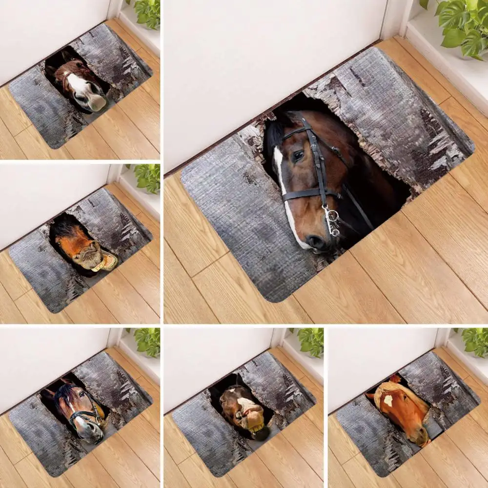 Противоскользящий коврик OIMG для ванной с 3D принтом лошади кенгуру коала