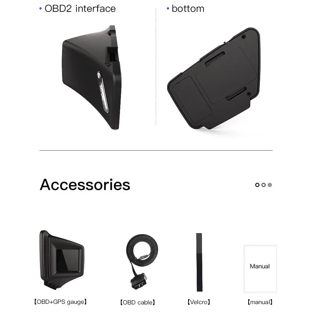 OBD2 GPS HUD Дисплей на лобовом стекле Спидометр км/ч бортовой компьютер расход масла