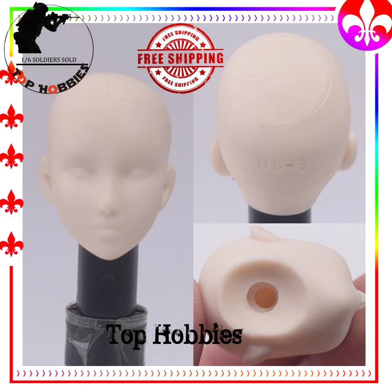 Масштаб 1:6 белая перекрашенная форма женская голова скульптура лысая Модель Для