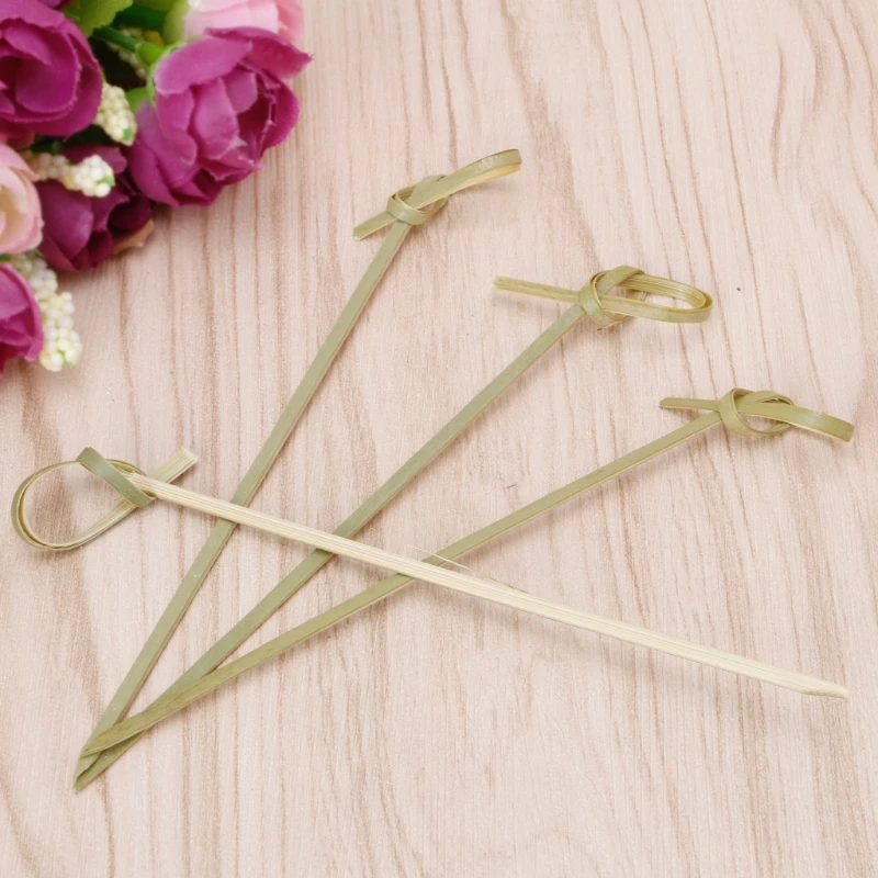 

100Pcs 13cm Bamboo Knot Skewers Cocktail Sticks Canape Buffet Party Tableware
