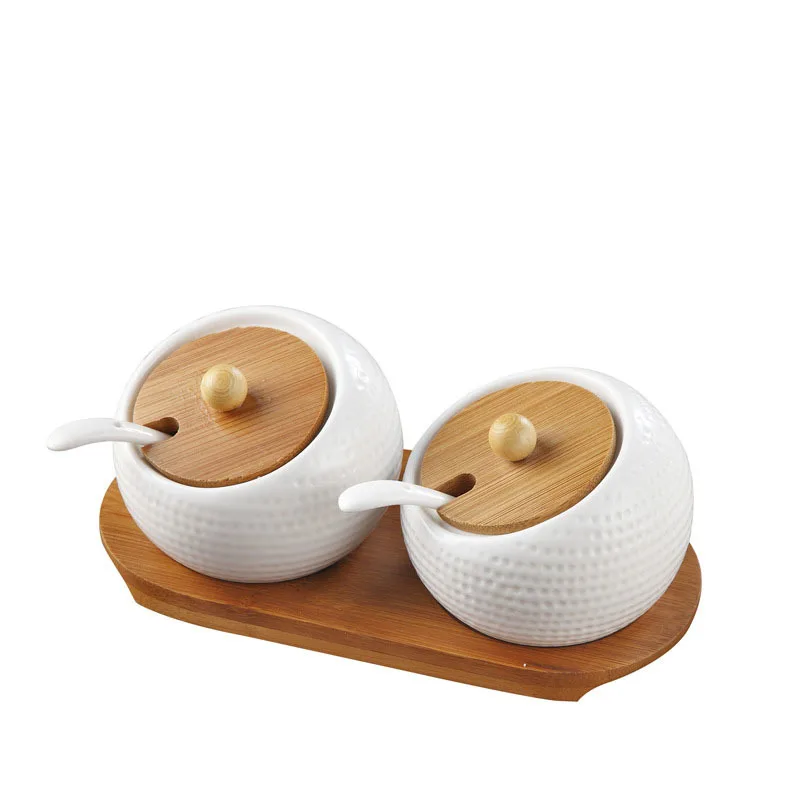 Керамический набор банок для приправ бамбуковая крышка приправа банка кухонные