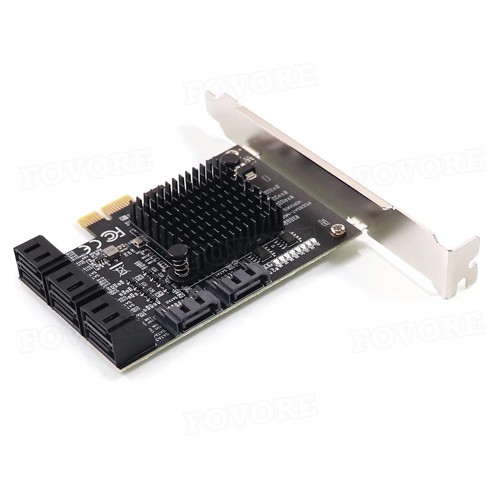 PCIe x1 на 8 портов SATA 3 III 0 адаптер SATA3 PCI-e PCI Экспресс конвертер контроллер Плата