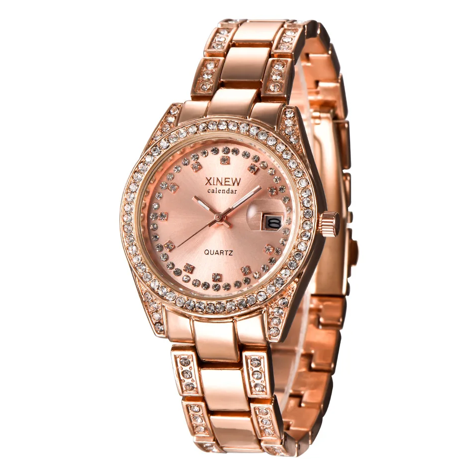 

Brand women's watch new calendar watch wish fashion stainless steel quartz watch Diamond inlaid high grade lady Watch