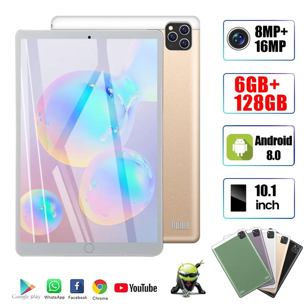 

2022 New Original 10.1 Inch Octa Core 6G+128GB Tablet Pc Android 9.0 Google Play 4G Phone Call WiFi Bluetooth GPS Tablets