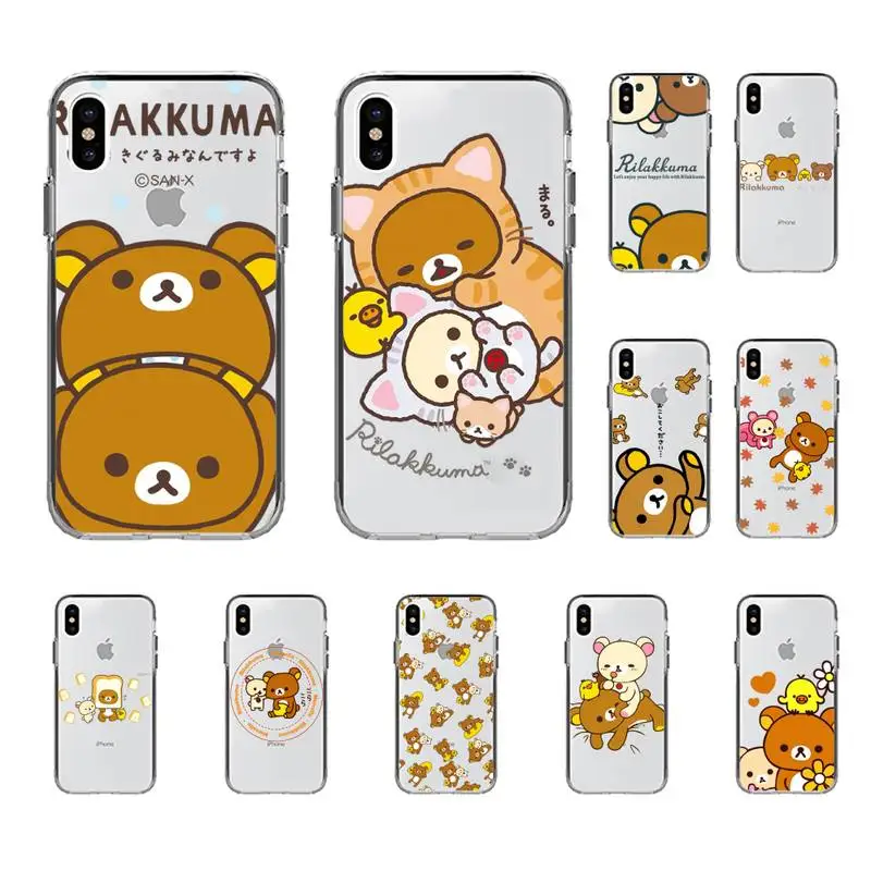 

Rilakkuma Phone Case for iphone 13 11 12 pro XS MAX 8 7 6 6S Plus X 5S SE 2020 XR case