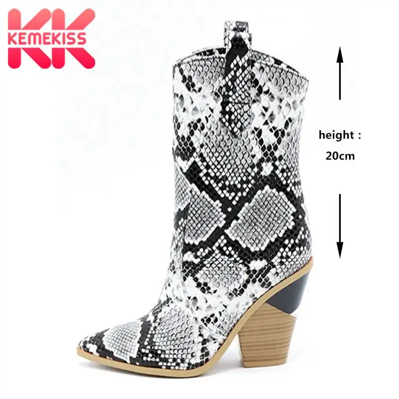 KemeKiss/ботильоны на высоком каблуке размера плюс 33 46 женская обувь зимние