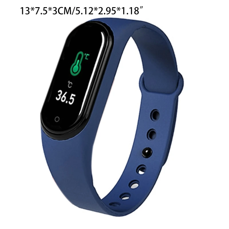 

M4pro Color Screen Smart Bracelet Temperature Measurement Blood Pressure Heart Rate Health Monitoring Sports Waterproof
