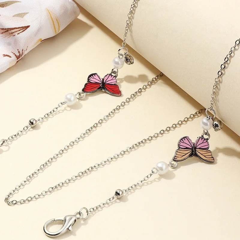 

2021 New Fashion Jewelry Acrylic Imitation Pearl Glass Butterfly Bead Masked Sunglasses Glasses Chain Eyeglass Eyewear Wholesale