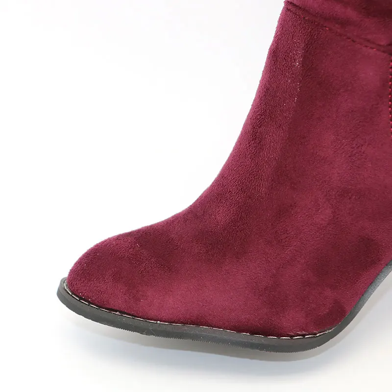 Сапоги женские выше колена на квадратном каблуке размеры 32-43 | Обувь