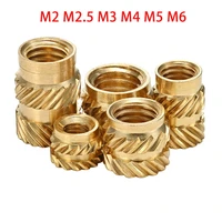 brass hot melt inset nuts heating molding copper thread inserts nut sl type double twill knurled injection brass nut m2 m6 50pcs