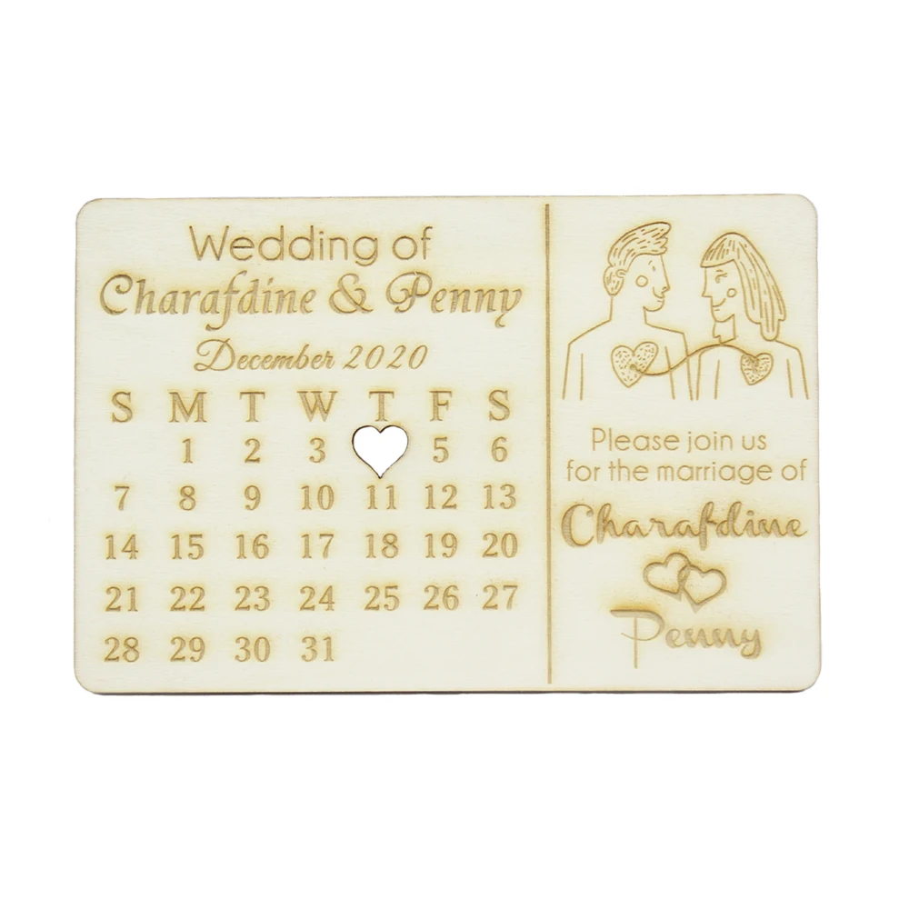 Индивидуальные свадебные деревянные сувениры пригласительная открытка 15x10 см
