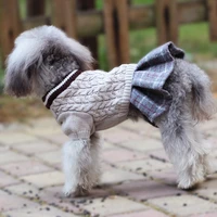 pet puppy dog clothes autumn winter new knit wool sweater dress for small medium dog overalls lovely pet dog costumes schnauzer