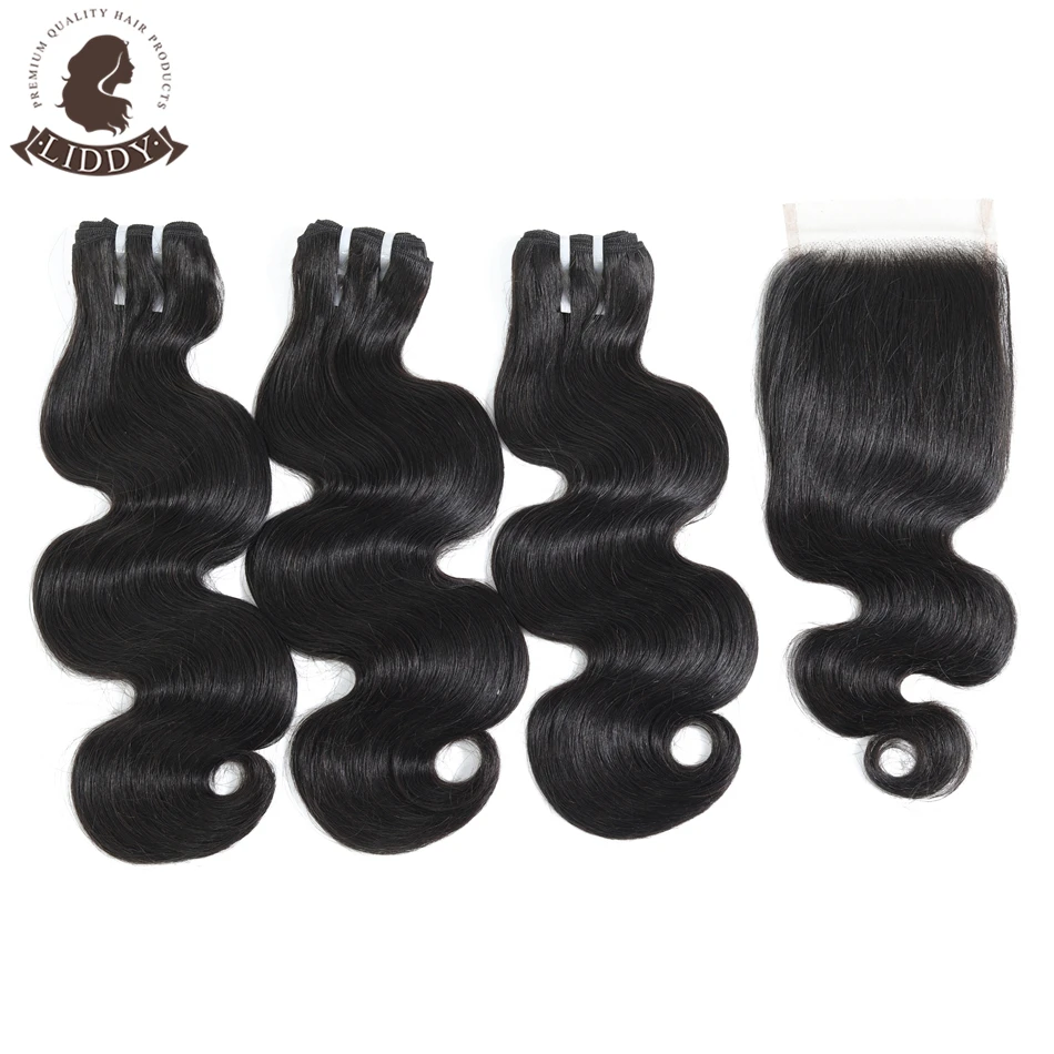 Liddy перуанские волнистые волосы 3 пряди с застежкой человеческие пучки двойные