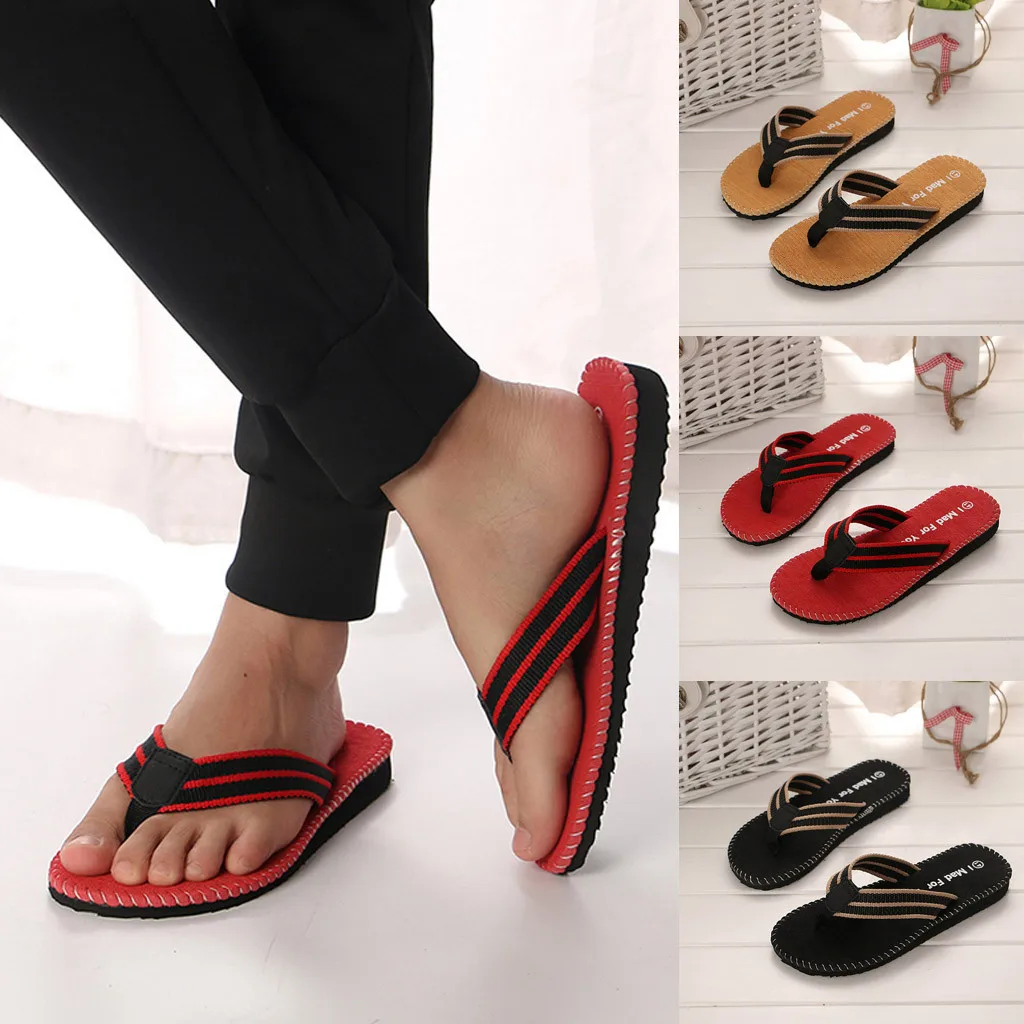 

Summer Couple Flip-flops Men Women Beckham With The Same Paragraph Beach Slippers Men's Sandals Clip Toe Drag Men's Shoes A80