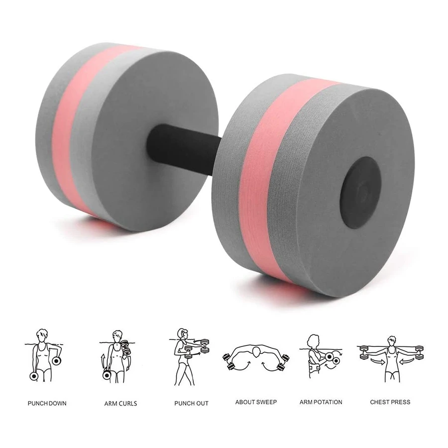 Горячая AD 2 шт аэробные упражнения пенопластовая гантель сопротивление бассейну