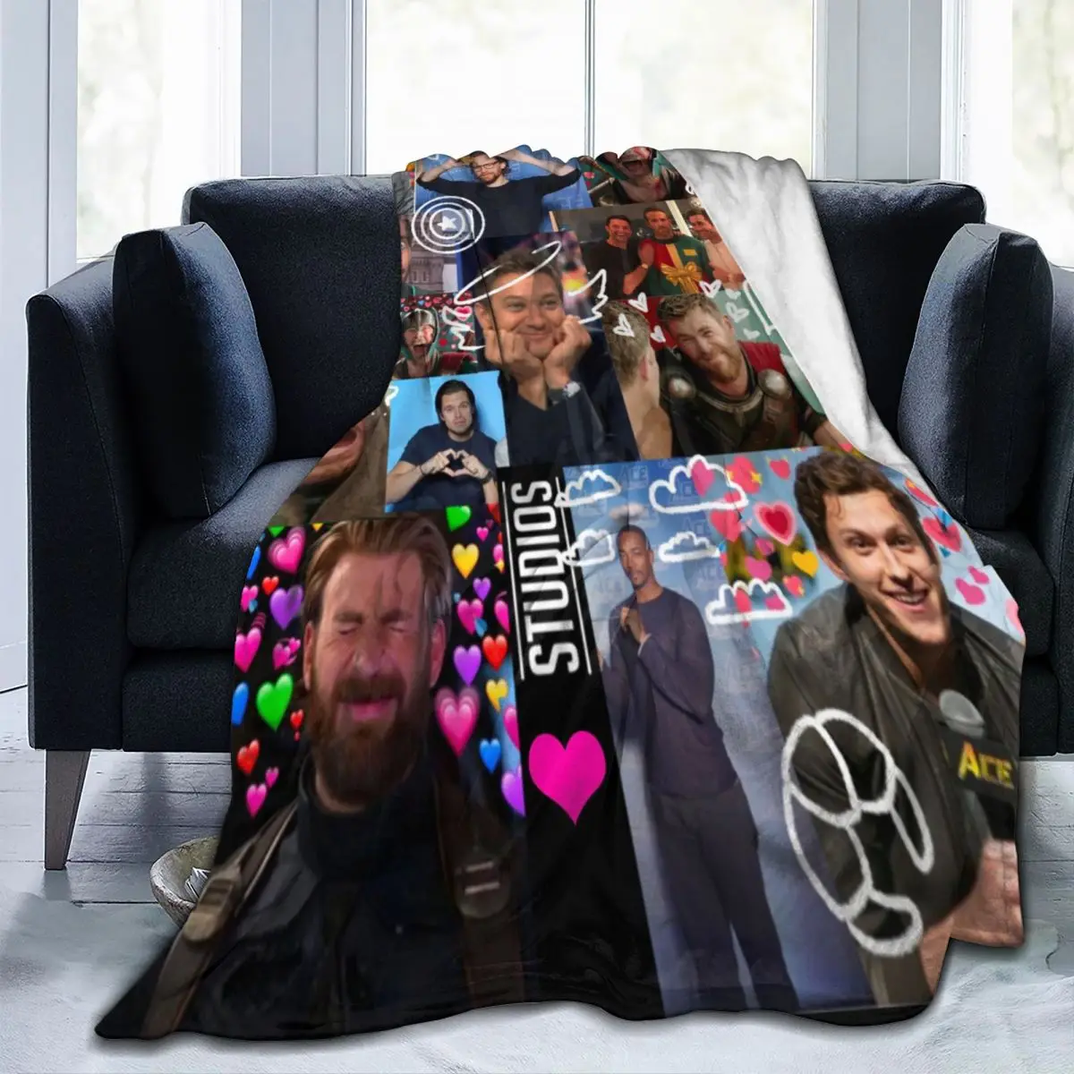 

Couch Decorations Tom Hiddleston Tom Holland Chris Evans Chris Hemsworth Blanket Suprise Gifts Warm Micro Flannel Blanket Throw
