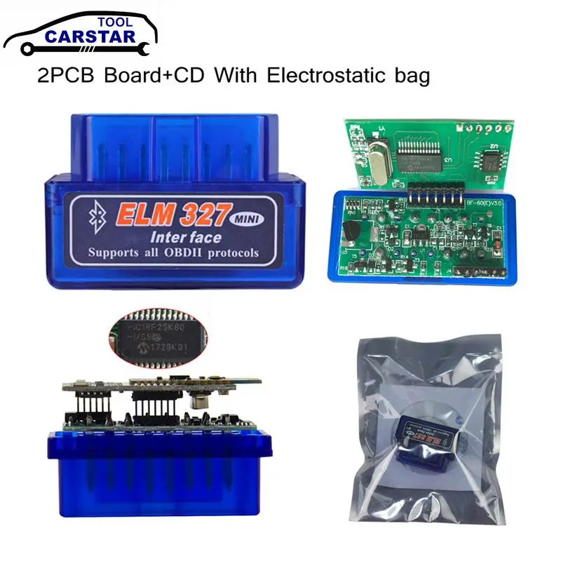 ELM327 Bluetooth V1.5 PIC18F25K80 OBD2 сканер ELM 327 Android/ПК адаптер V1.5|Диагностические сканеры для