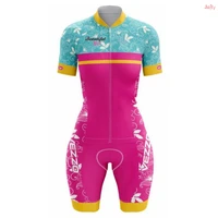 vezzo on sale female cycling suit 2021 summer women cycling jumpsuit set short sleeve lycra elasticity sport clothing gel pad xl