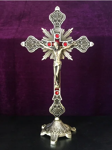 

Metal Cross Home Church Studded Gold, Silver, Copper, Red, Copper, Jesus, Cross, Stigma, Decoration, Catholic Christian Gift