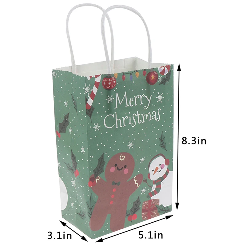 1/10 шт бумажные пакеты для рукоделия с рождеством снеговиком печеньем конфетами