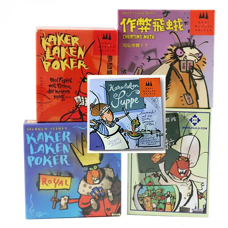 

5 Options Funny Cards Game Kakerlaken Salat/Poker/Royal/Suppe/Mogel Motte Board Game Family Party Cockroach Indoor Fun Game