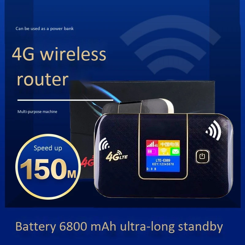 Unlocked 4G Router Lte Wifi Network Card Portable 150Mbps Wifi Router Hotspot 6800Mah Charging for Mobile Tablet Pc