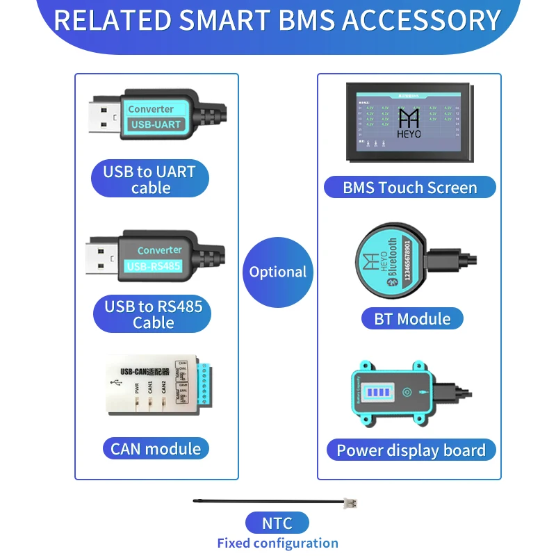 HEYO Smart BMS li ion 20S 72V 200A 250A 300A 400A 500A Bluetooth BT GPS APP UART RS485 NTC батарея с вентилятором e