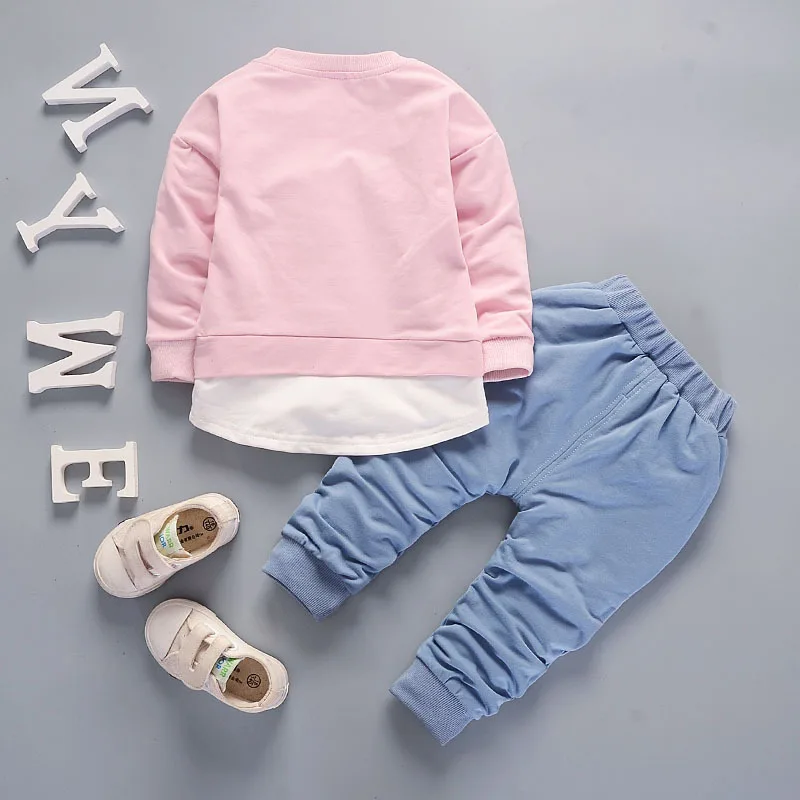 Одежда для маленьких девочек модная весенне-осенняя футболка с длинным рукавом