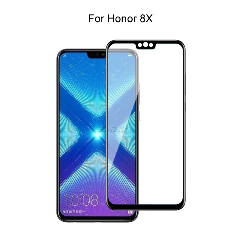Закаленное стекло для Honor 8X полное покрытие 2.5D защита экрана закаленное