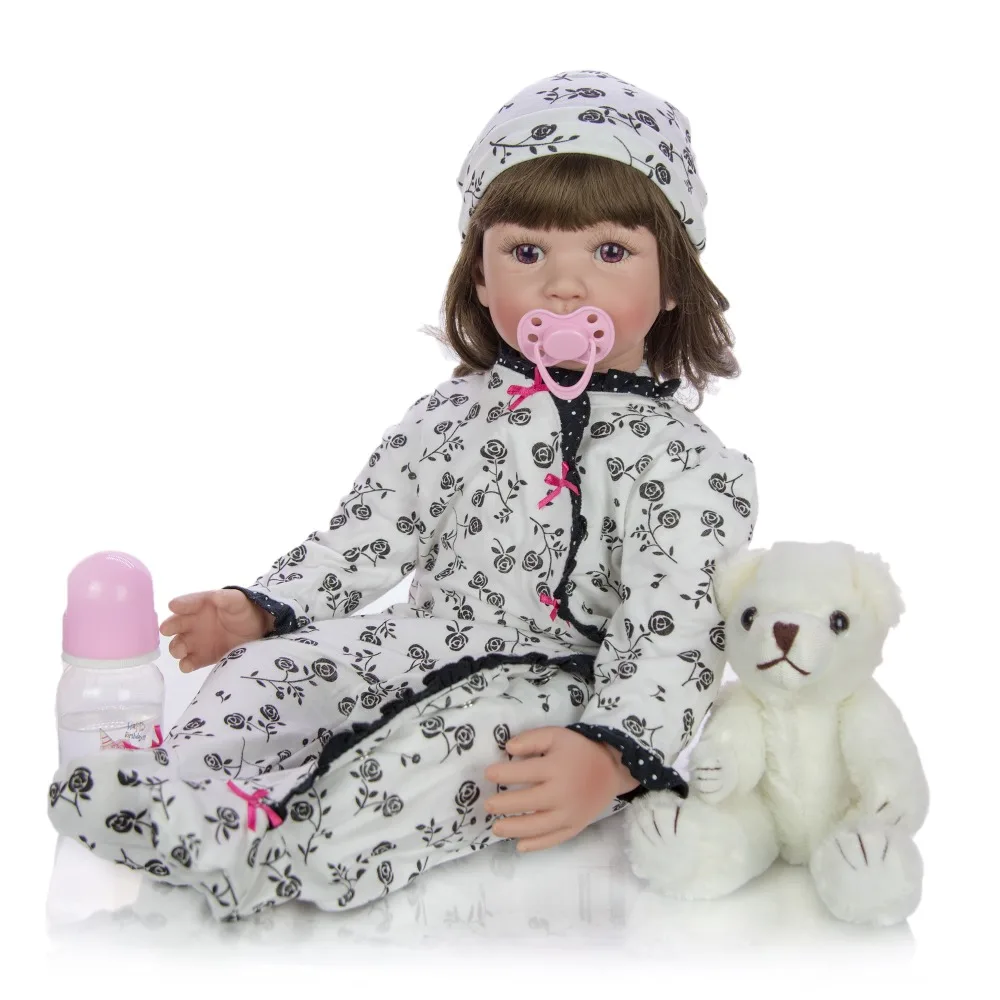 

Toys Silicone Reborn Baby Dolls Lifelike Girl Toddler Play house Toys big Bebe Boneca children Birthday Gifts Sleeping Playmate