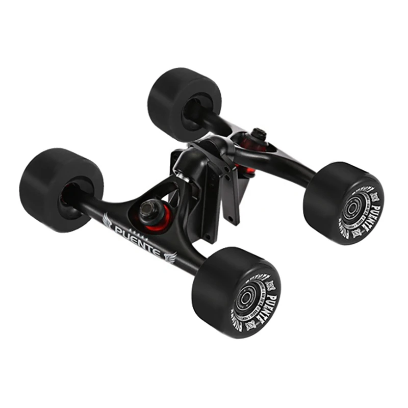 

PUENTE Skateboard Truck with 70x42mm Skate Wheels Riser Pad Bearing Hardware Installing for Big Wheels Skateboard