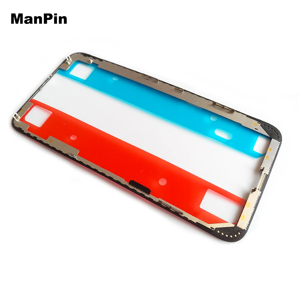 5Pcs Screen Bezel Frame for iPhone 11Pro MAX XS X LCD Display Glass Housings With Sticker Original Real Gold Mobile Phone Repair