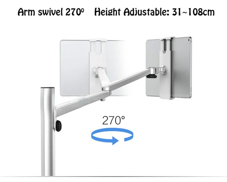 Prezzo Supporto Universale Del Pavimento Della Compressa Di UP-6S Per Altezza Pigra Del Supporto Dello Smartphone A 7-13 Pollici PC/3.5-6 Pollici Della Compressa Regolabile