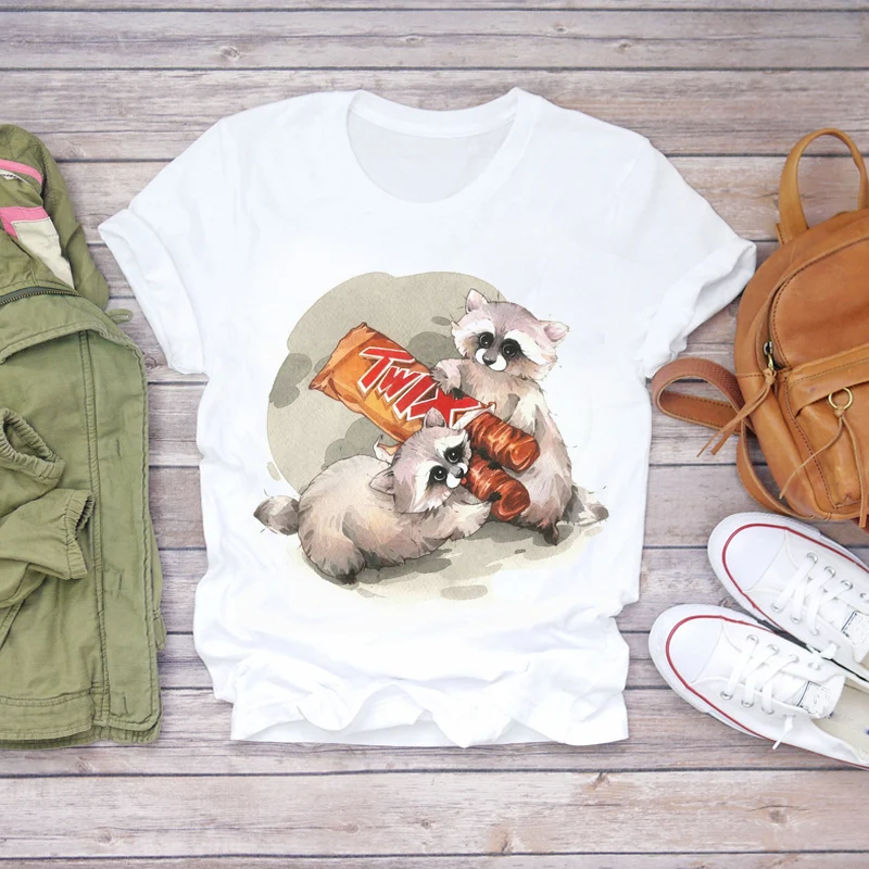 Футболка женская с акварельным принтом летняя в стиле Харадзюку | Женская одежда