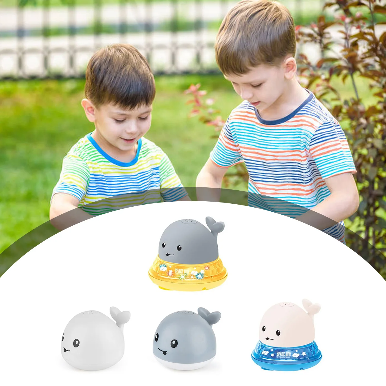 

1Pc Whale Water Spray Toy Electric Induction Sprinkler Ball Baby Bath Toy With Light Musical Fountain Bathtub Toys For Toddlers