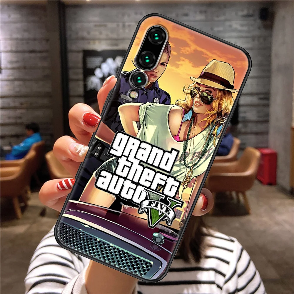 Grand Theft Auto GTA GTA5 чехол для телефона Huawei P Mate P10 P20 P30 P40 10 20 Smart Z Pro Lite 2019 черный мягкий