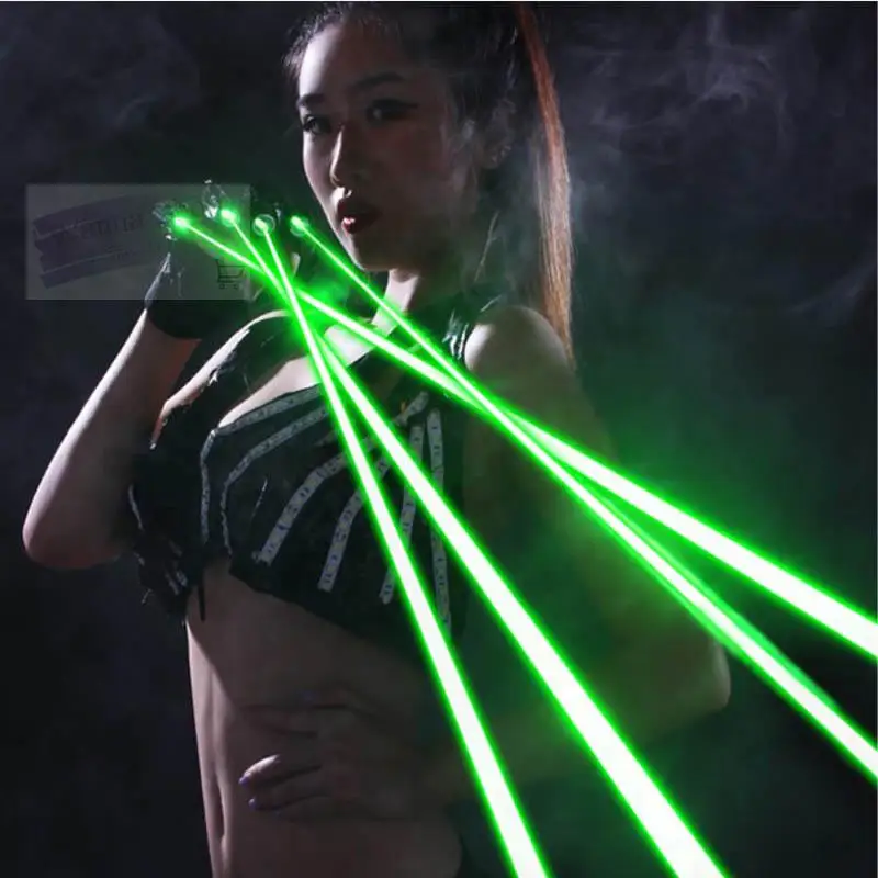 DJ Клубные красные светло зеленые лазерные перчатки для светодиодных светящихся