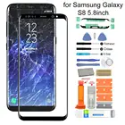 Комплект для ремонта переднего стекла с инструментом для Samsung Galaxy S8 SM-G950F G950, Сменный стеклянный комплект для ремонта сенсорного экрана с клеем