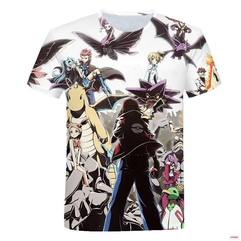 

2021 Summer New Style 3D Printed Pokemon Boys And Girls Printed T-Shirt Casual Street Men's And Women's Cartoon Children's Tops