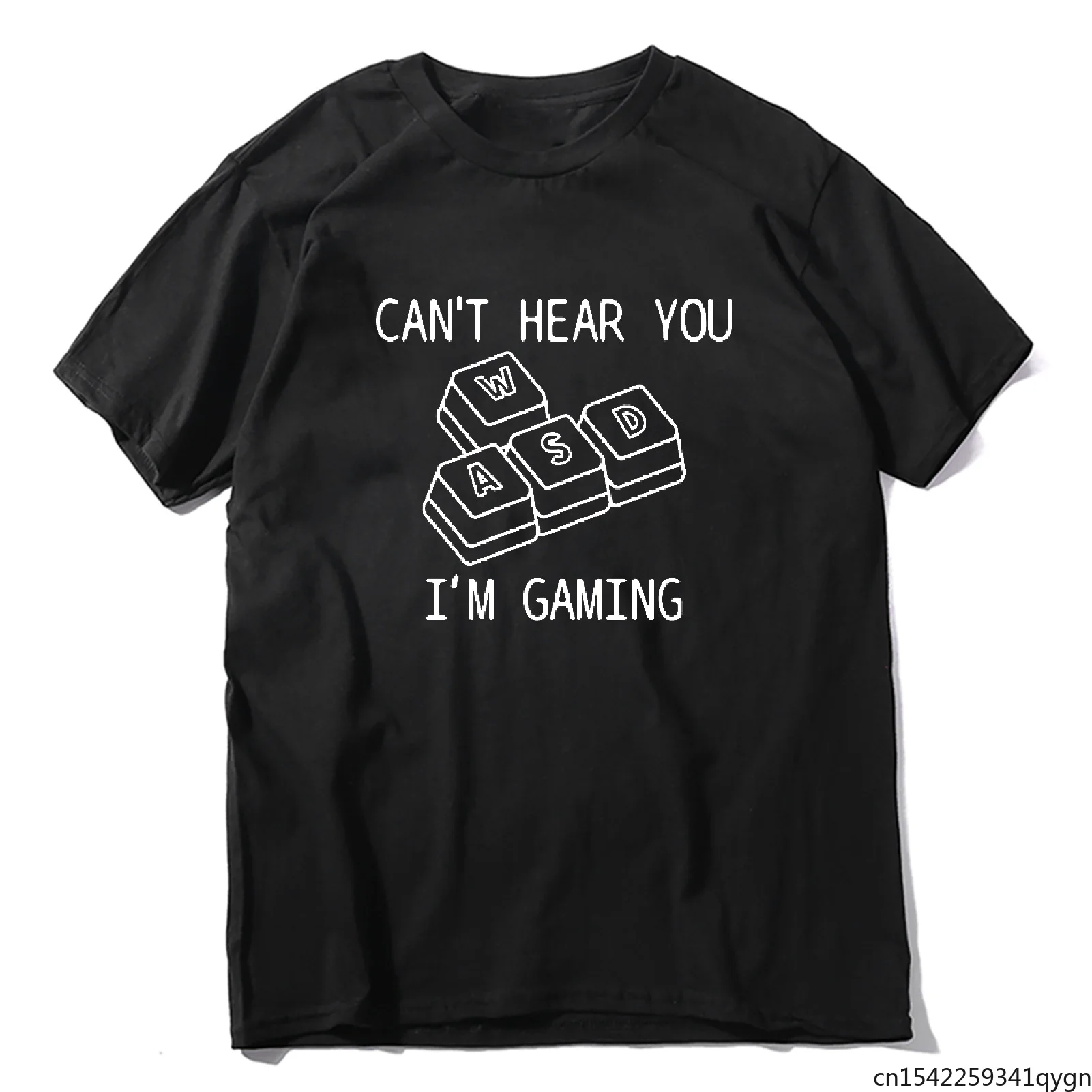 

Can't Hear You I'm Gaming Computer Gamer Keyboard Graphic Print T-shirt Funny Unisex T-Shirt Men's Short Sleeve Tops Tee