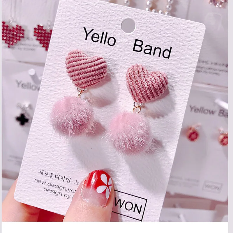 Новинка 2020 серьги подвески с красными шариками в виде сердца для женщин и девушек