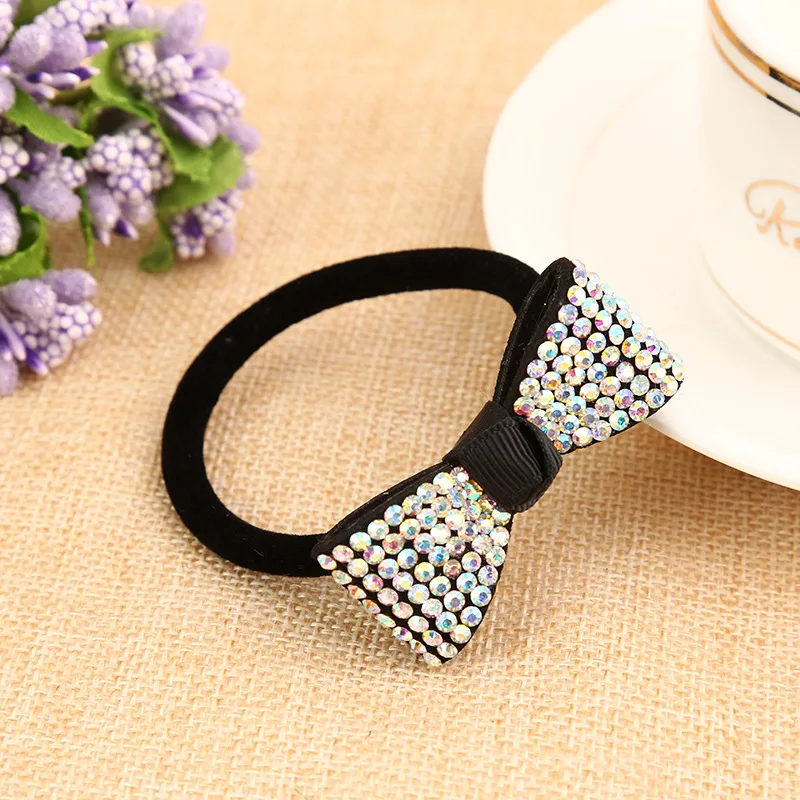 Женские блестящие резинки для волос простые корейские фиксации хвостиков стразы