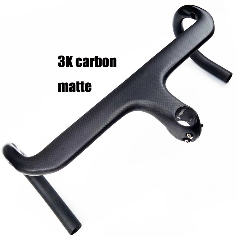 3K 420x100 matte 3k Углеродное волокно, руль для шоссейного велосипеда, интегрированный руль, полностью углеродное волокно, руль со стволом, велосипедные части, изогнутый руль - Цвет: 3K 420x100 matte
