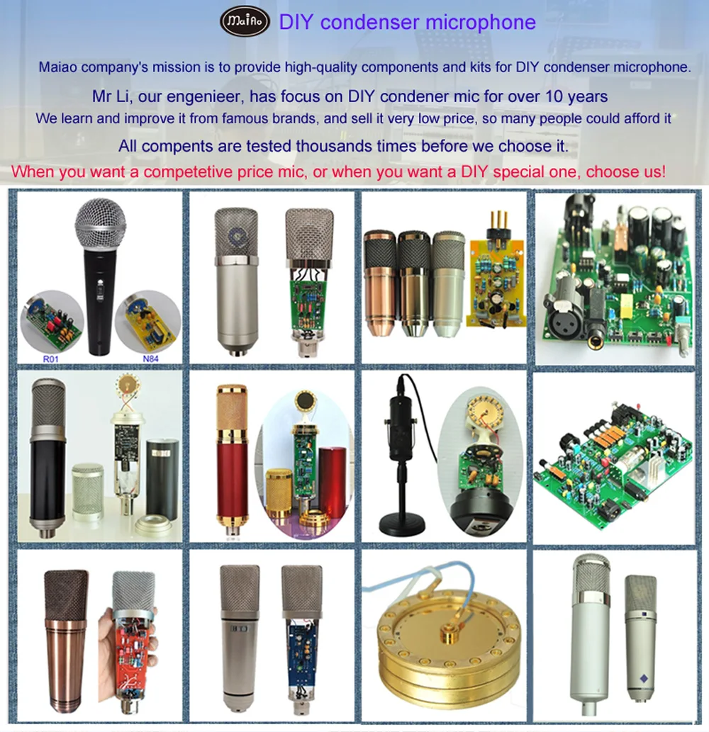 grande diy 47 condensador mic escudo choque