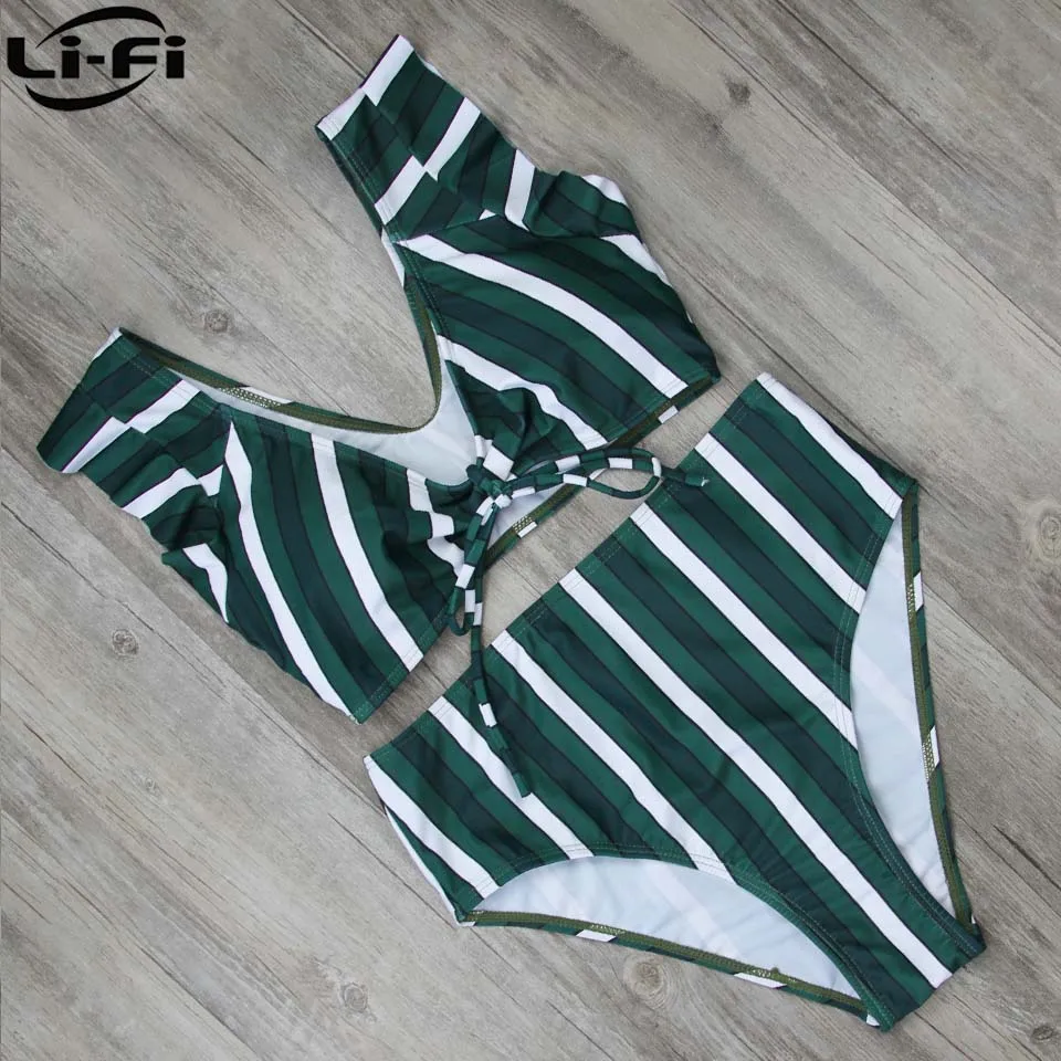

2021 Woman Swimwear Split Swimsuit Feminine Ruffled Low-Rise Pants Swimming Pool Sports Surfing Bikini Suit Swimming suit