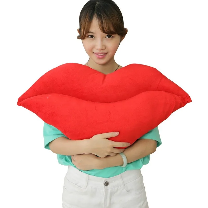 Красные губы Сексуальная Подушка против розового дивана украшение подарок для