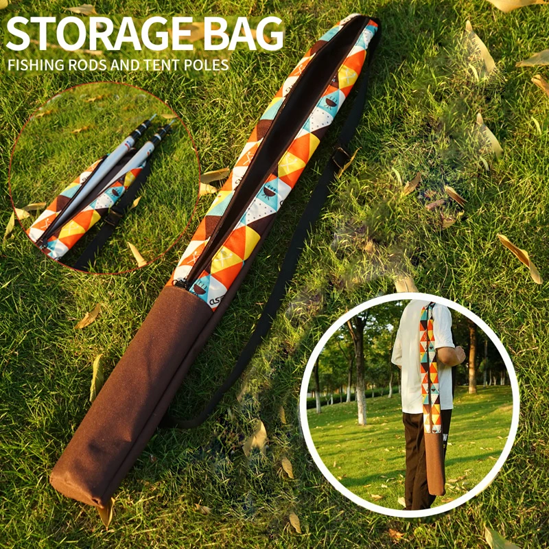 

Portable Camp Equipment Canopy Tent Poles Tent Peg Trekking Pole 600D Oxford Storage Bag Bar Fishing Rod Container Bag Pouch