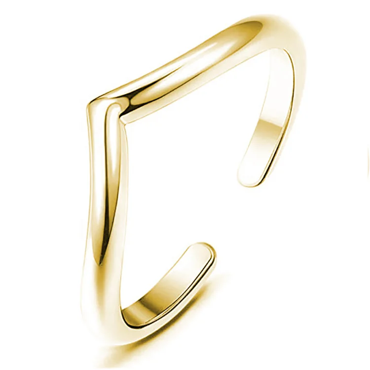 

New Heart Jewelry Ring Fashion V-shaped Opening Pointy Ring Simple Engagement Rings for Women